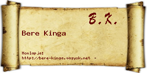 Bere Kinga névjegykártya